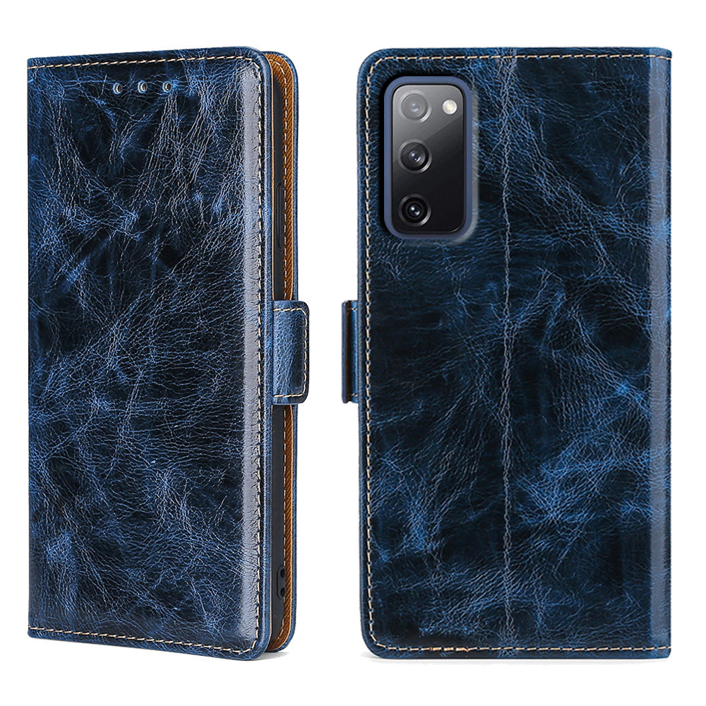 TPU + PU Leather Stand Cell Phone Case for Samsung Galaxy S20 FE/S20 Fan Edition/S20 FE 5G/S20 Fan Edition 5G - Blue TPU + PU Leather Stand Cell Phone Case for Samsung Galaxy S20 FE/S20 Fan Edition/S20 FE 5G/S20 Fan Edition 5G - Blue
